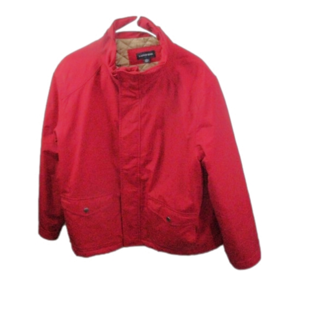 Lands' End Men's Red Winter Jacket Size Large